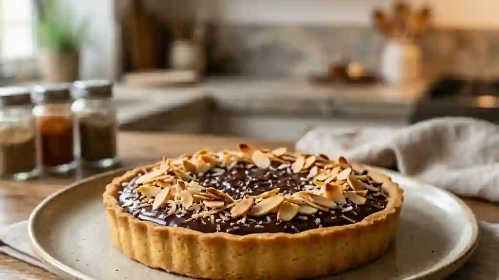 Tarte Fondante Choco-Coco aux Amandes Grillées - Photo de présentation