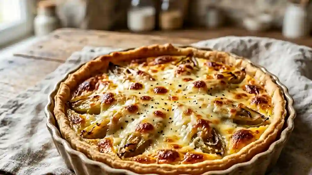 Tarte fondante endives confites et munster - Photo de présentation