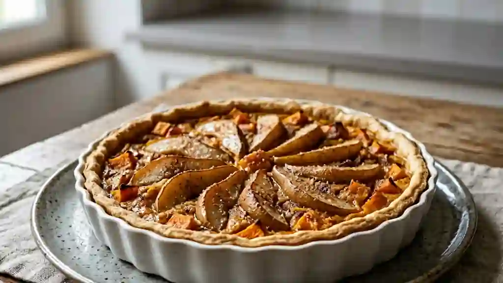 Tarte poire-potimarron fondante et épicée - Photo de présentation