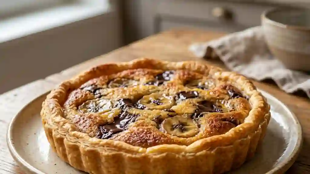 Tarte fondante frangipane, banane et chocolat - Photo de présentation