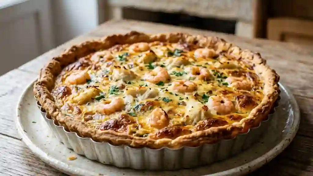 Tarte iodée au crabe et crevettes fondantes - Photo de présentation