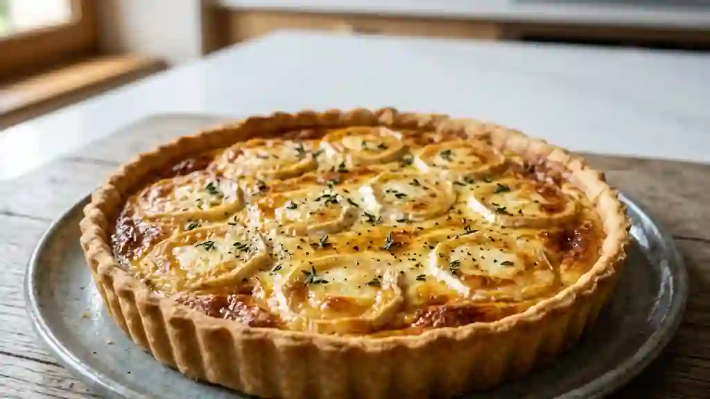 Tarte fondante au chèvre, miel et thym - Photo de présentation