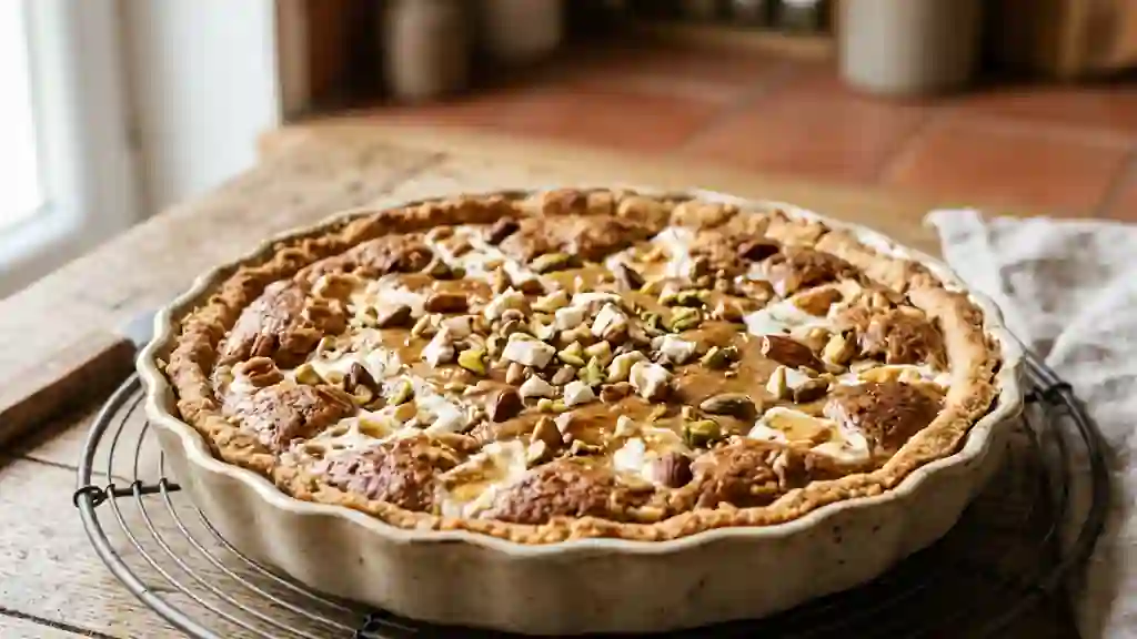 Tarte fondante au nougat blanc - Photo de présentation