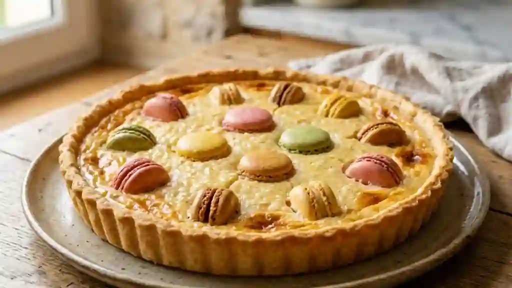 Tarte au riz crémeuse et macarons croquants - Photo de présentation