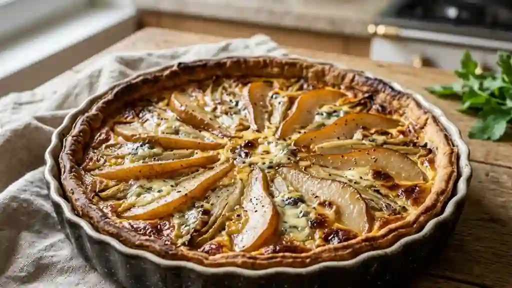 Tarte fondante endives, poire et bleu crémeux - Photo de présentation