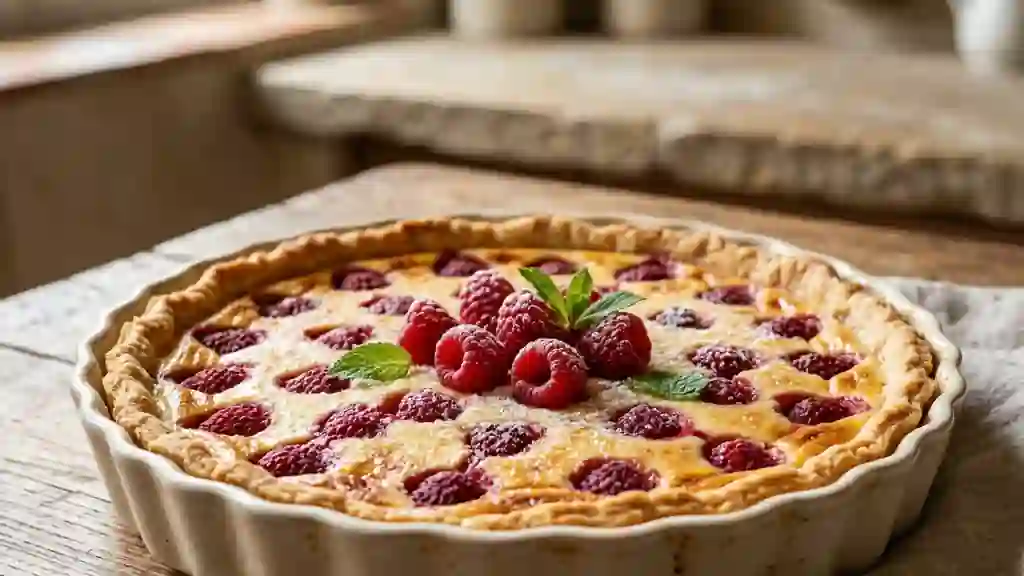 Tarte framboise fondante au fromage blanc - Photo de présentation