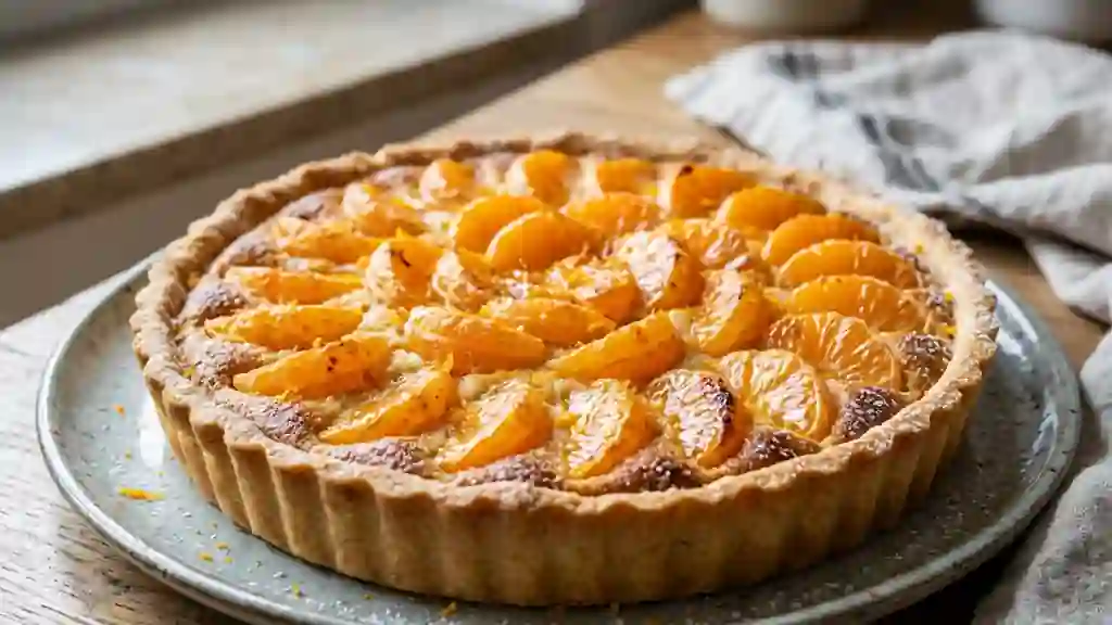 Tarte fondante mandarine et amande - Photo de présentation