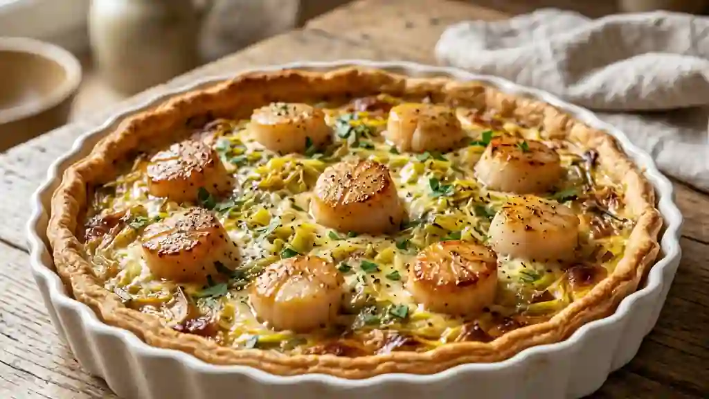 Tarte Fondante Poireaux et Saint-Jacques - Photo de présentation