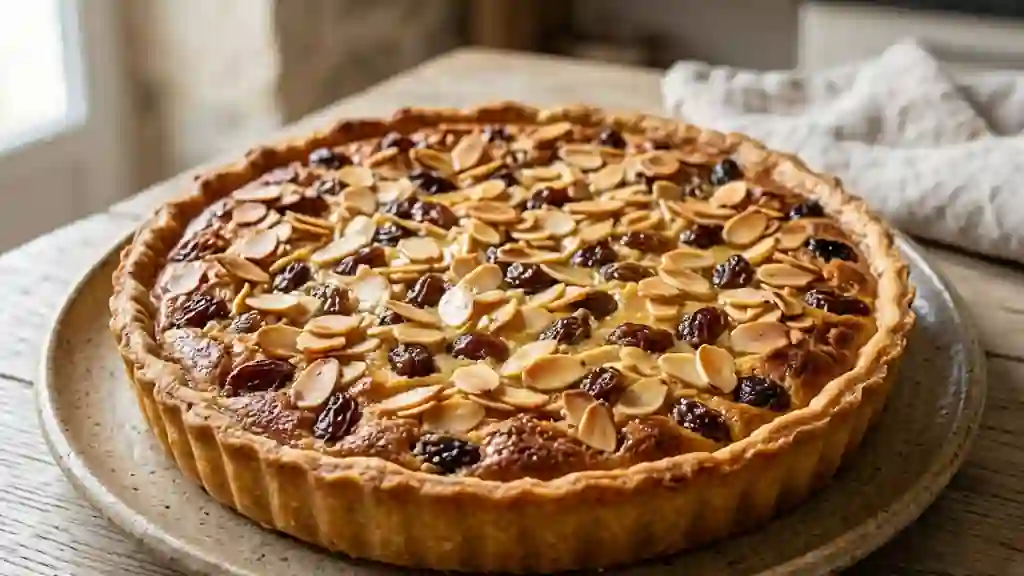 Tarte craquante aux raisins et amandes - Photo de présentation