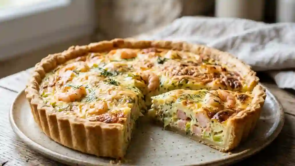 Tarte Fondante aux Crevettes et Poireaux - Photo de présentation