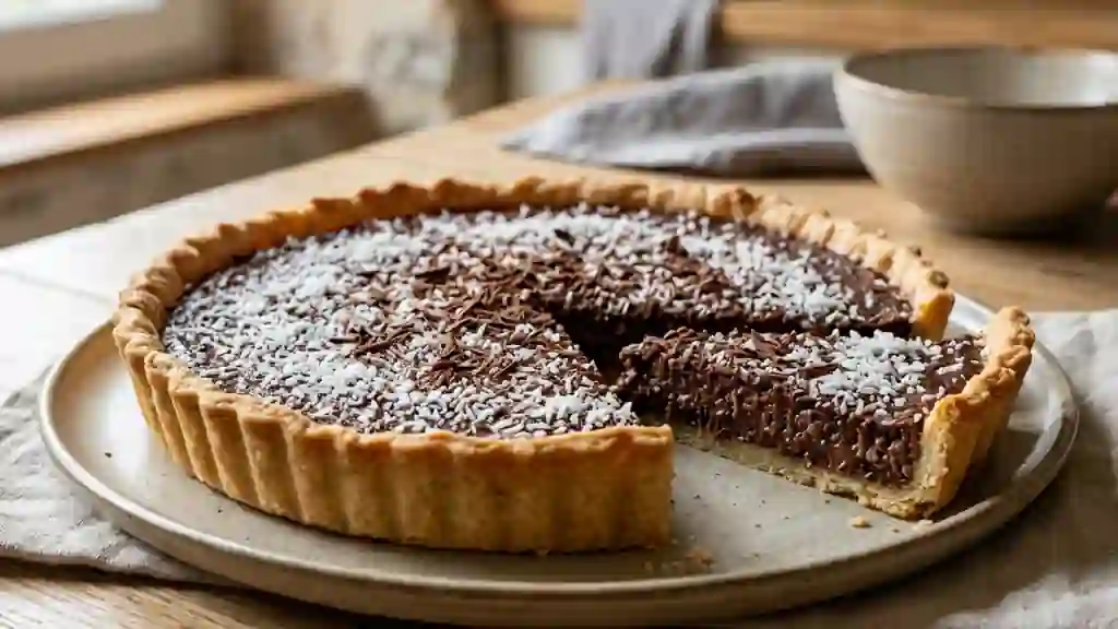 Tarte intense chocolat et noix de coco - Photo de présentation