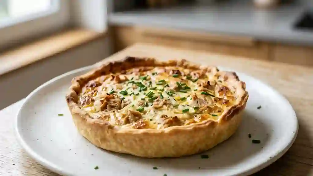 Tarte au thon fondante et ciboulette - Photo de présentation
