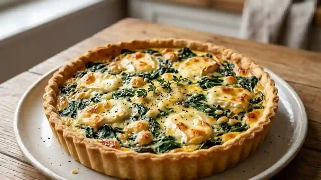 Tarte fondante épinards et chèvre frais - Photo de présentation