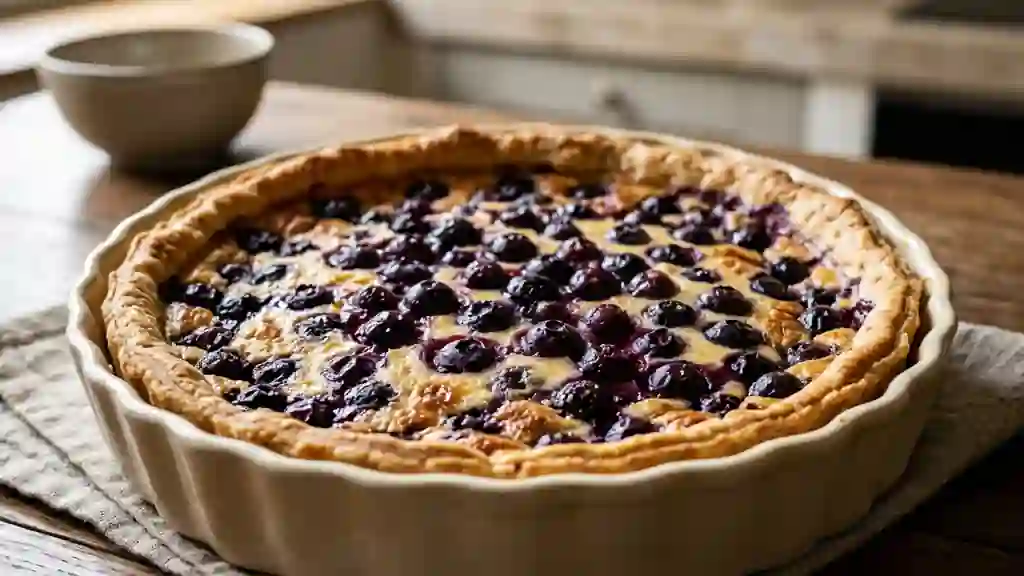 Tarte fondante aux myrtilles et fromage blanc - Photo de présentation