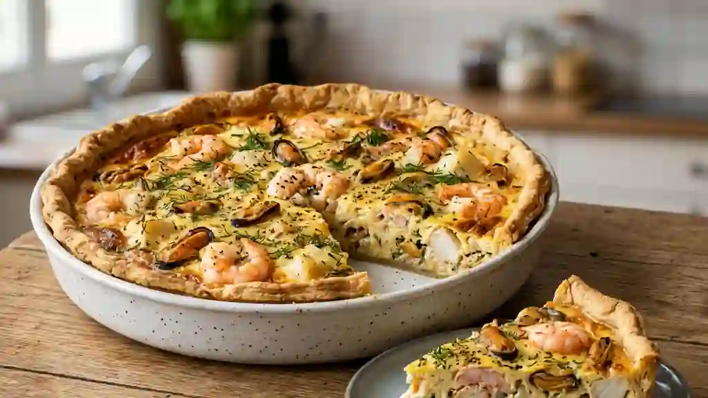Tarte marine fondante crevettes et aneth - Photo de présentation