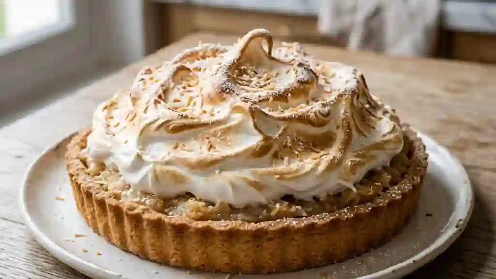 Tarte coco meringuée fondante et croustillante - Photo de présentation