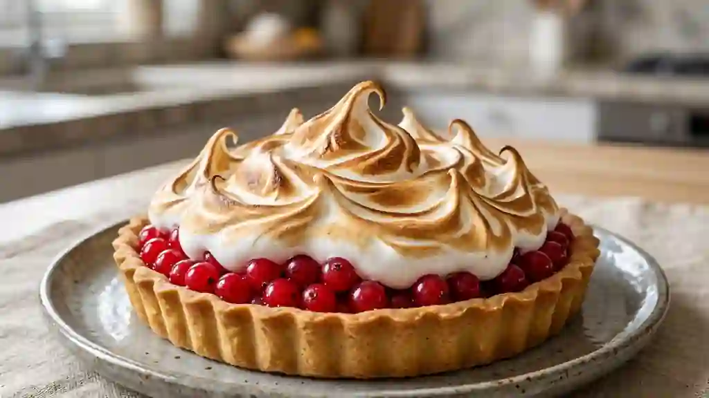 Tarte acidulée groseilles et meringue fondante - Photo de présentation