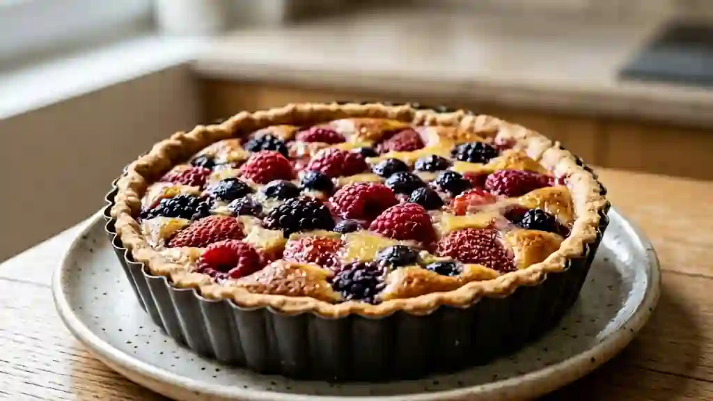 Tarte aux fruits rouges fondante et vanillée - Photo de présentation