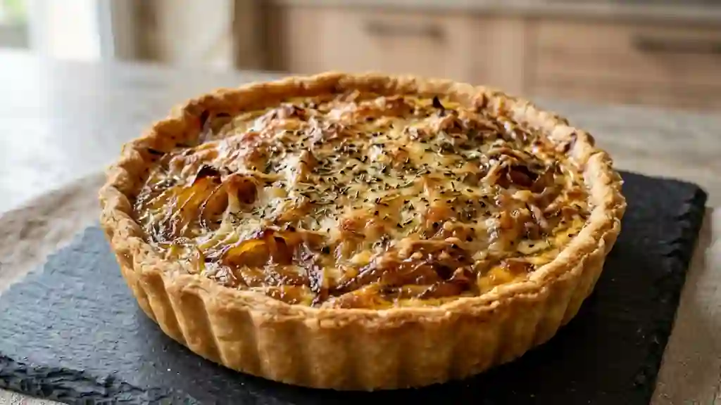 Tarte fondante aux oignons confits - Photo de présentation
