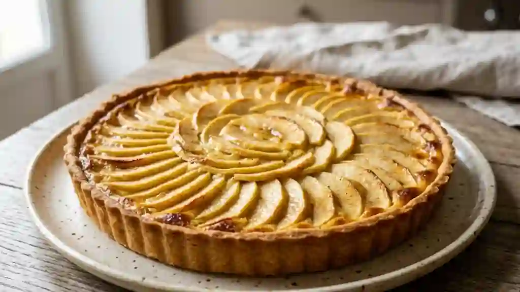 Tarte normande fondante aux pommes et vanille - Photo de présentation