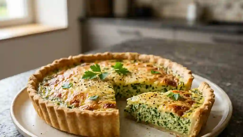 Tarte fondante au persil frais et ail - Photo de présentation