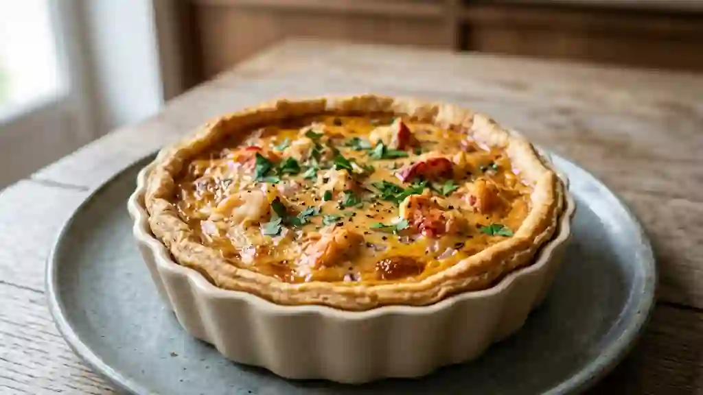 Tarte onctueuse au homard et sa bisque réduite - Photo de présentation