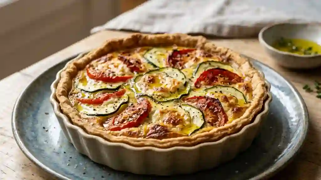 Tarte Perrette fondante au chèvre et courgettes - Photo de présentation