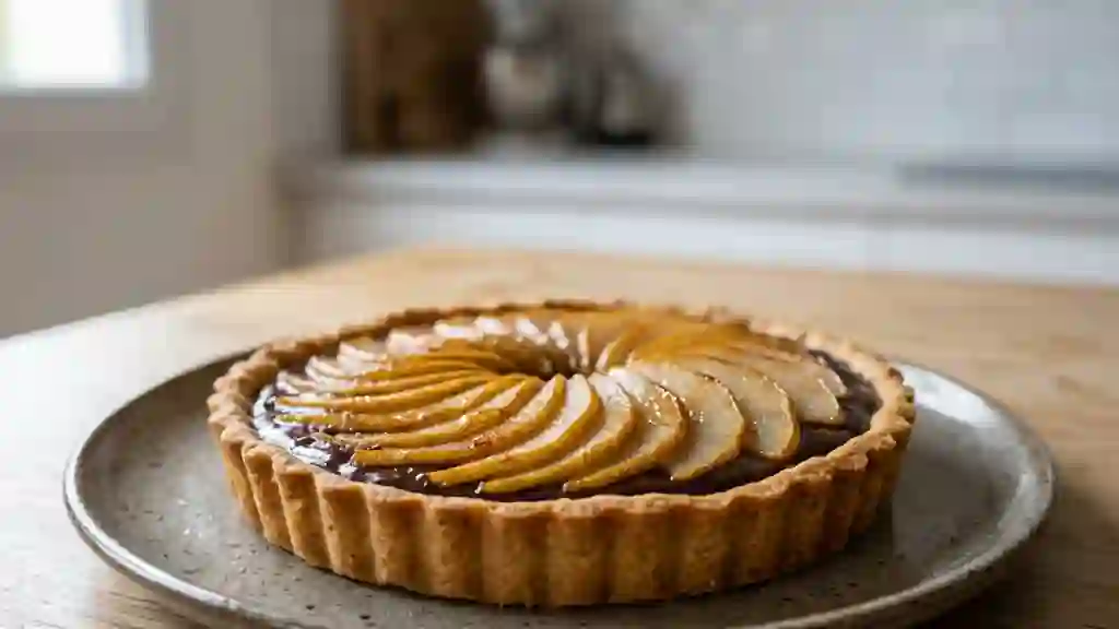 Tarte poires fondantes et ganache intense - Photo de présentation