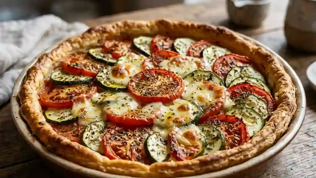 Tarte Provençale croustillante tomate mozzarella - Photo de présentation