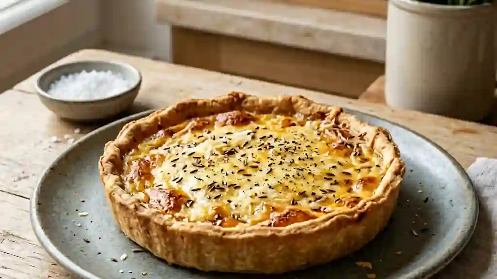 Tarte fondante au fromage et cumin - Photo de présentation