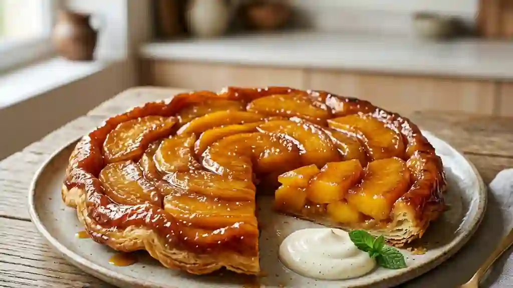 Tatin fondante à la mangue vanillée - Photo de présentation