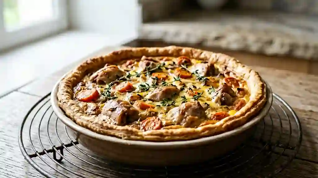 Tarte rustique au lapin et carottes au thym - Photo de présentation