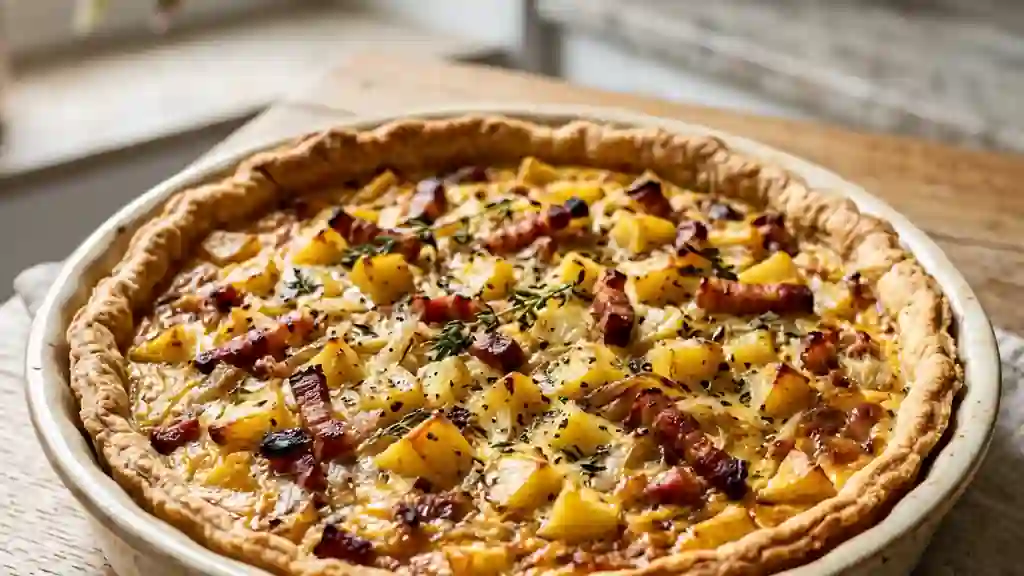 Tarte paysanne aux pommes de terre et lardons - Photo de présentation