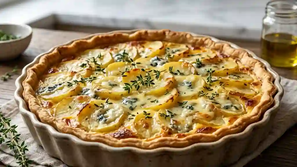 Tarte fondante au roquefort et pommes de terre - Photo de présentation