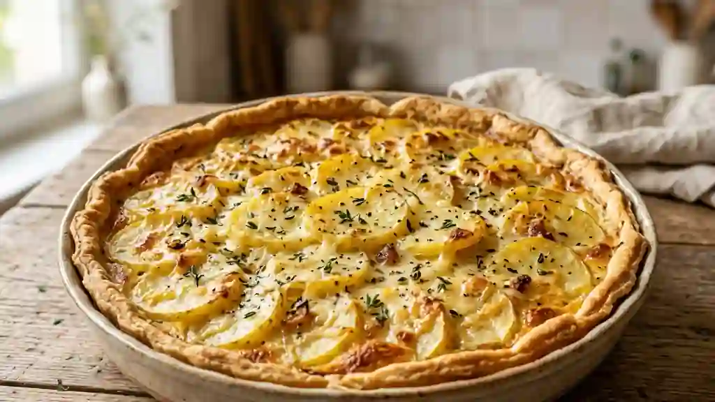 Tarte fondante aux pommes de terre et thym - Photo de présentation