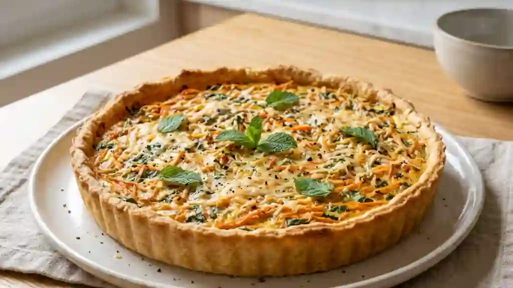 Tarte fondante aux carottes et menthe fraîche - Photo de présentation
