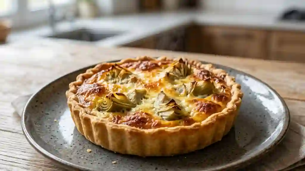 Tarte fondante aux cœurs d'artichauts - Photo de présentation