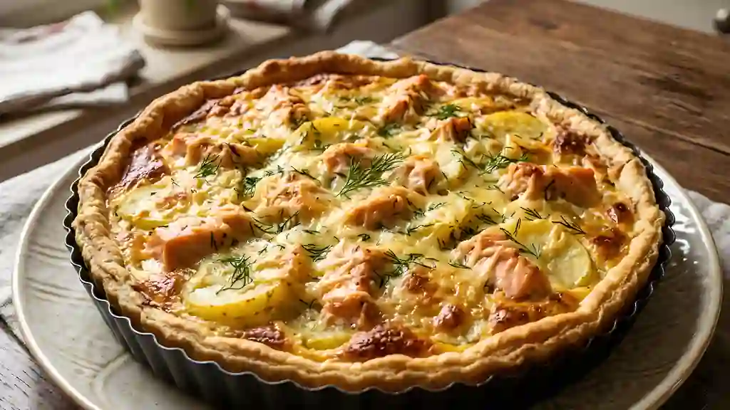 Tarte saumon-pommes de terre à l'aneth - Photo de présentation