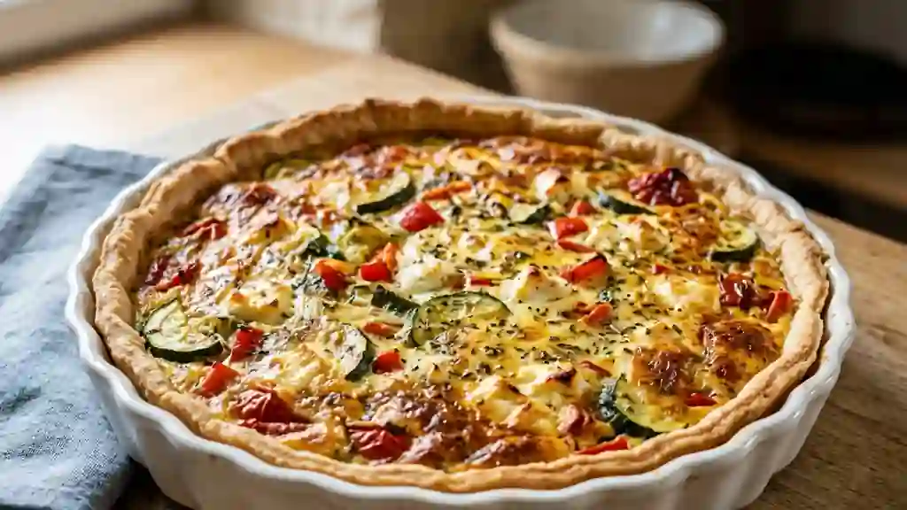 Tarte croustillante feta et légumes du soleil - Photo de présentation
