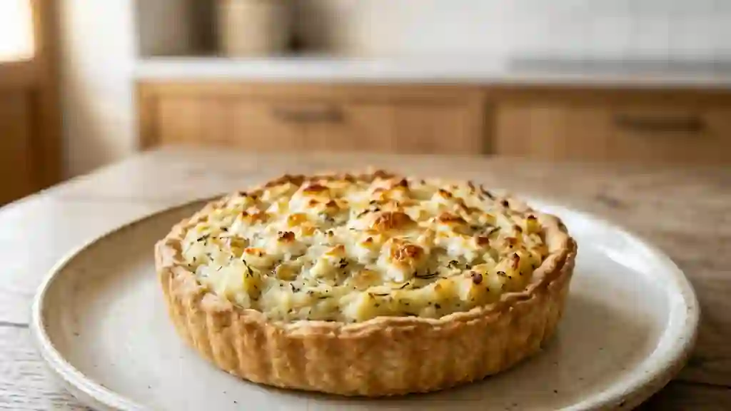 Tarte onctueuse purée de pomme de terre et chèvre - Photo de présentation