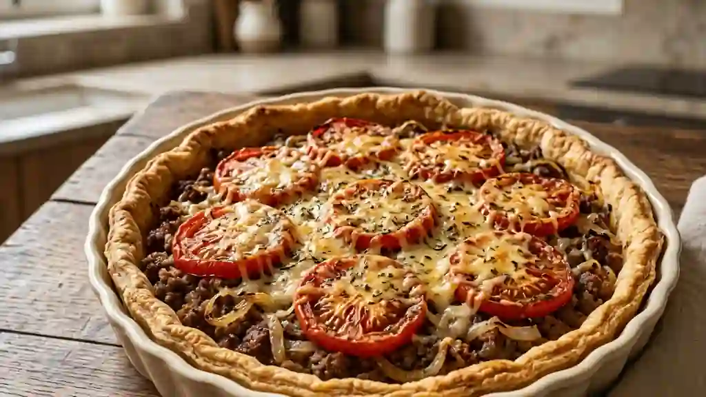 Tarte Croustillante Bœuf et Tomates Rôties - Photo de présentation