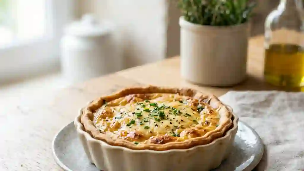 Tarte fondante au Boursin ail et fines herbes - Photo de présentation