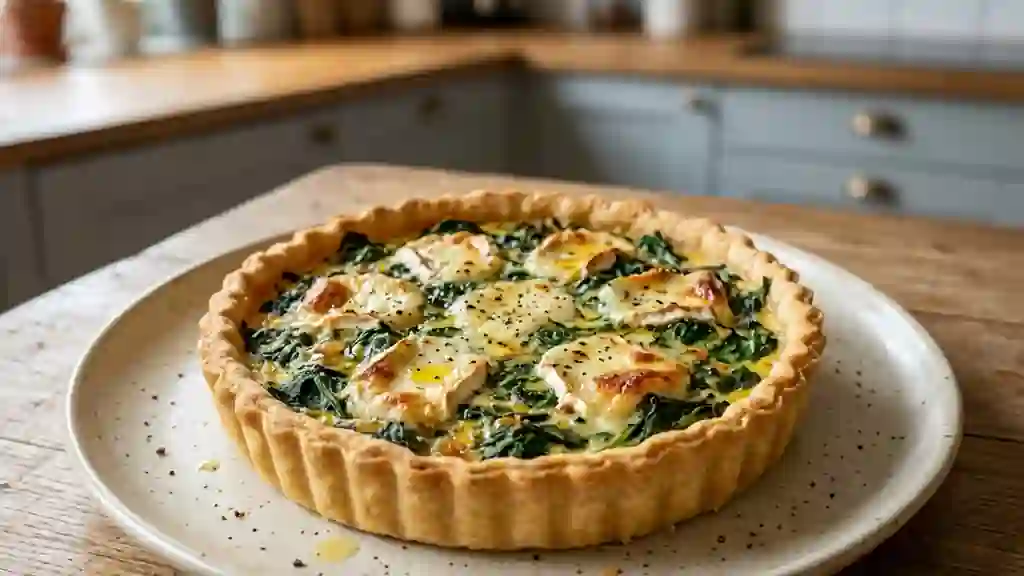 Tarte épinards et chèvre crémeux - Photo de présentation