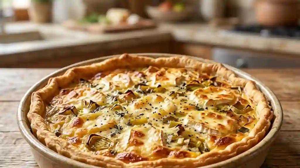 Tarte fondante au chèvre et poireaux - Photo de présentation