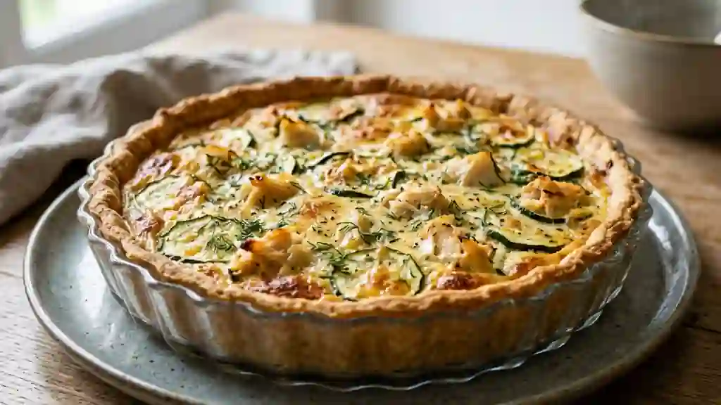 Tarte croustillante crabe, courgettes et aneth - Photo de présentation