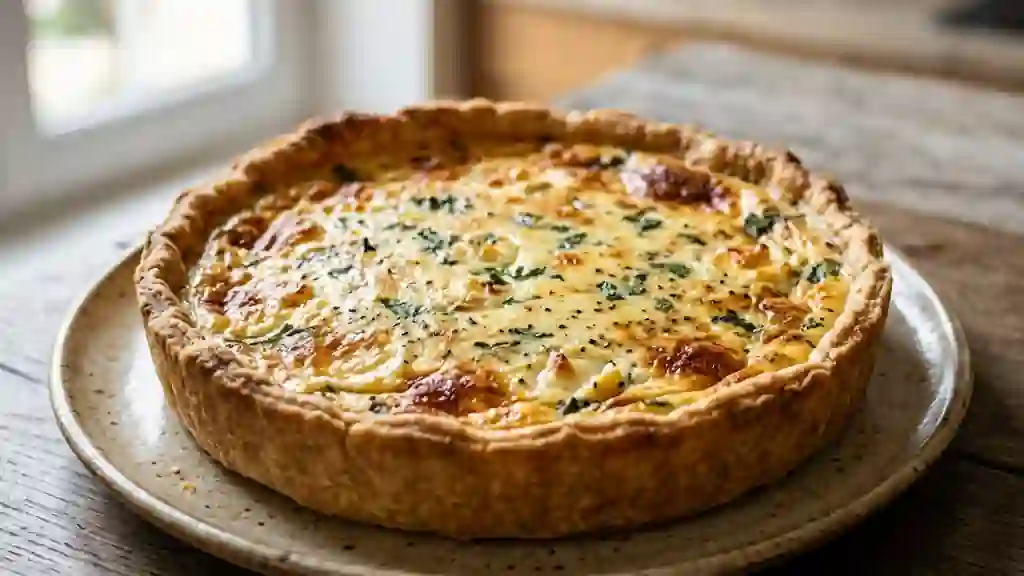 Tarte fondante au chèvre frais et menthe - Photo de présentation