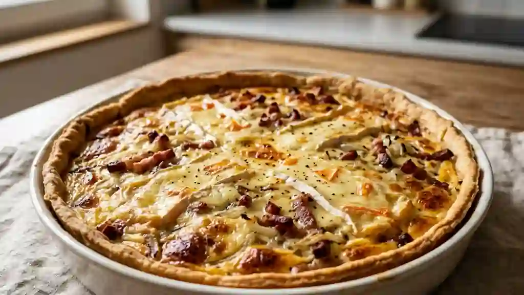 Tarte fondante au reblochon et lardons fumés - Photo de présentation