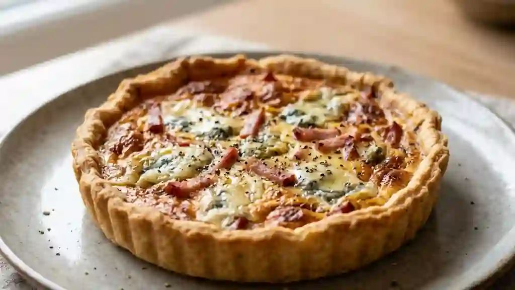 Tarte croustillante roquefort et jambon fumé - Photo de présentation