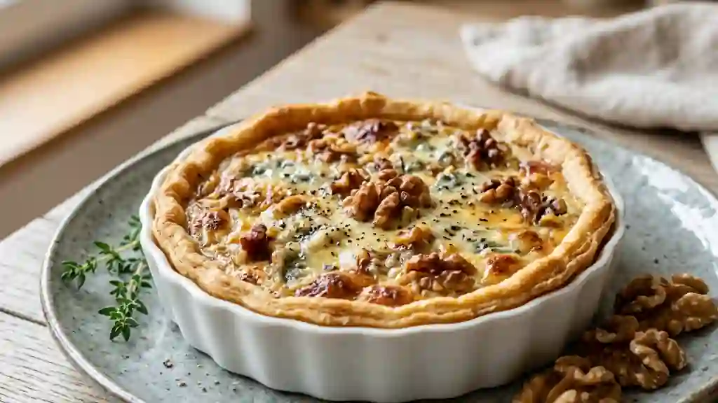 Tarte croustillante au roquefort et noix - Photo de présentation