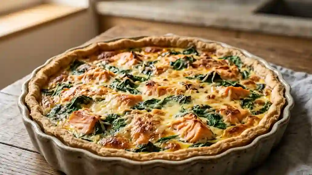 Tarte croustillante saumon et épinards fondants - Photo de présentation